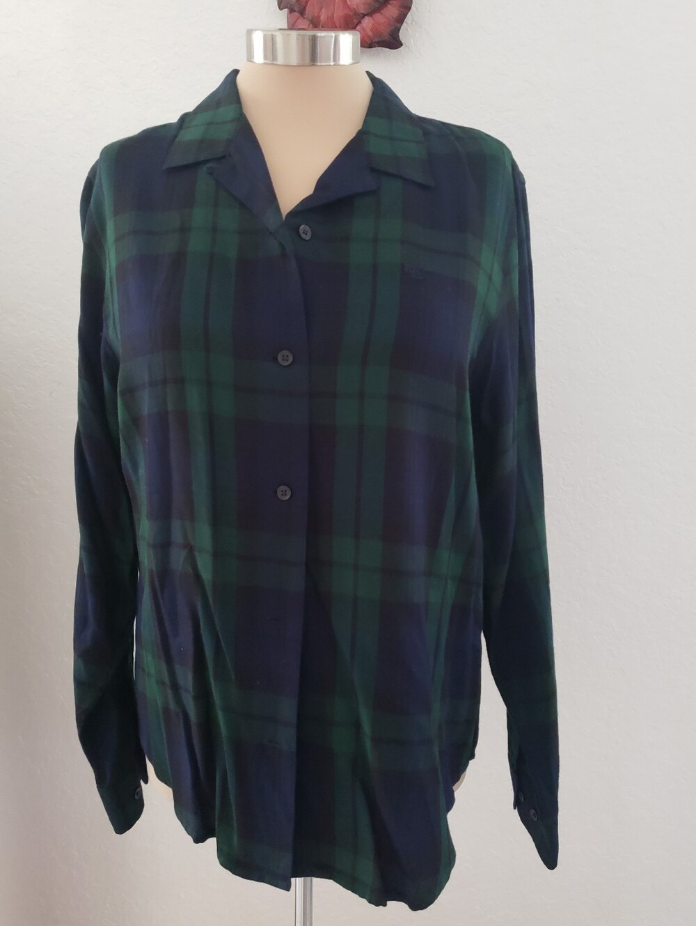 LAUREN RALPH LAUREN | Green And Blue Longsleeve Top